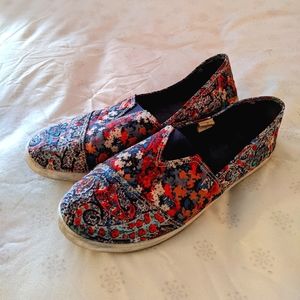 Floral Boho Memory Foam Slip Ons